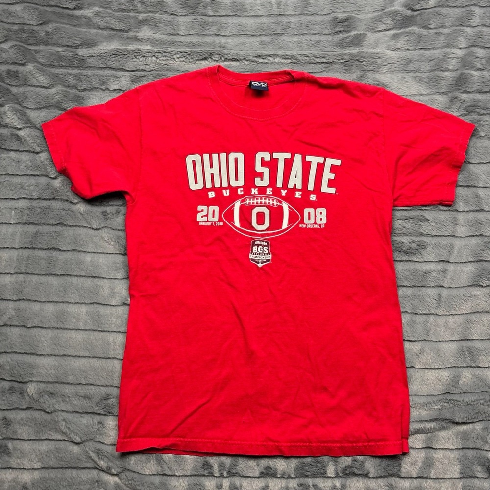 OVB Ohio State Buckeyes 2008 BCS National Championship Red T-Shirt Mens Medium